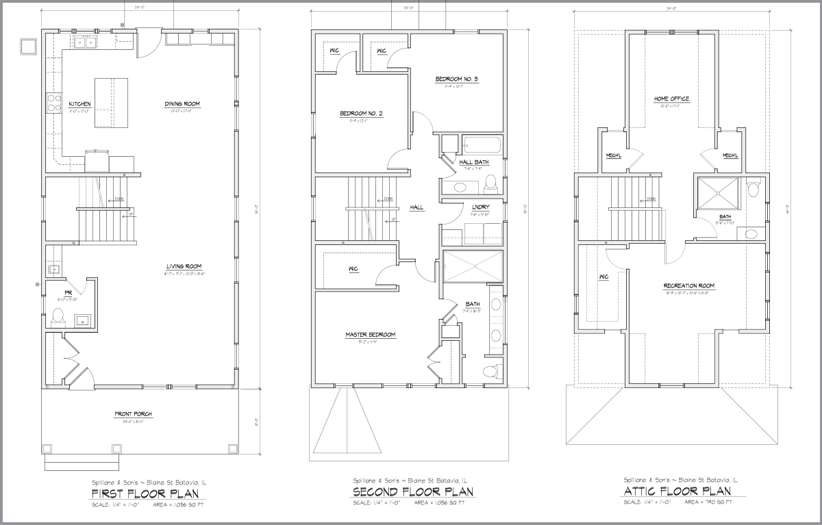 Main Residence Plan - First, Second and Attic